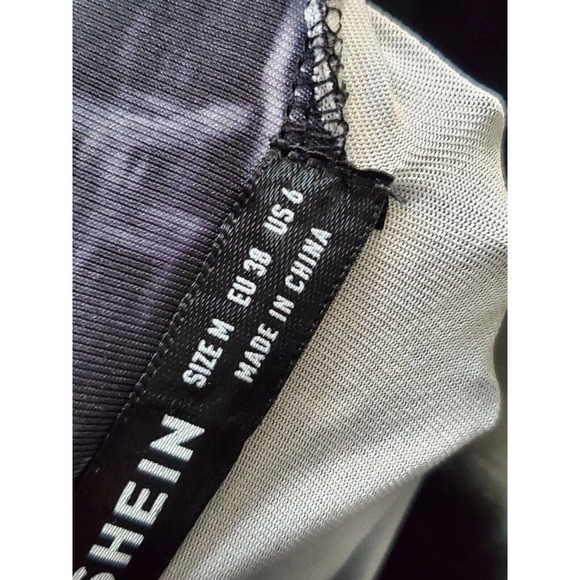 SHEIN Women's Black Cotton Mock Neck Long Sleeve Knee Length Dress Size Medium - Picture 7 of 10